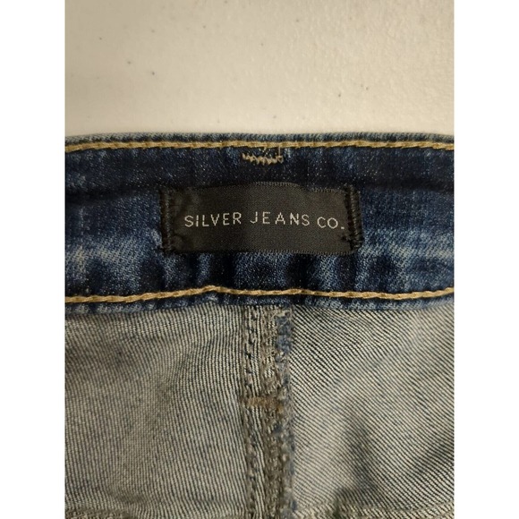 Silver Jeans Shorts Women's Size 18 Denim Blue Mid Rise Denim Blue Jean Shorts - Picture 3 of 5